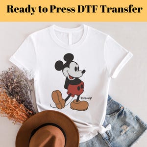 Mickey Mouse DTF, Mickey Mouse Heat Transfer, Disneyworld DTF Transfer, Disneyland Ready to Press, Mickey DTF Transfers, Disney Gifts
