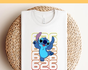 Disney Stitch 626 Dtf Transfer, bereit zum Pressen DTF, Sommer Shirt, Disney Transfer, Disney Familienausflug, Disney Shirts,Stitch Disney Transfer,