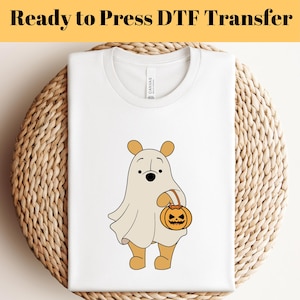 Pooh Ghost Halloween DTF Transfer, Disney Halloween Ready To Press, Winnie the Pooh Ghost DTF Print, Heat Press DTF, Halloween Trip Shirt