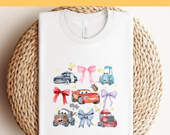 Disney Cars Coquette DTF, Ready to Press, Cars Movie Transfer, Mcqueen And Friends DTF, Disney DTF, Lightning McQueen and Friends DTF