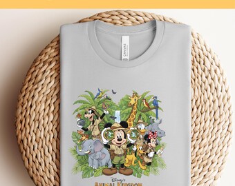 Transferencia DTF de Disney Animal Kingdom, equipo de safari de Mickey y sus amigos listo para imprimir, diseño de camiseta de aventura de safari de Disney Animal Kingdom DTF