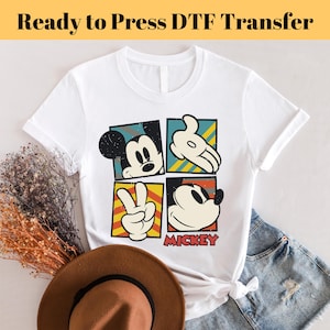 Retro Mickey Mouse DTF Transfer, Disney World Vintage Mickey DTF, Classic Mickey DTF Transfers, Mickey Mouse Characters Ready To Press