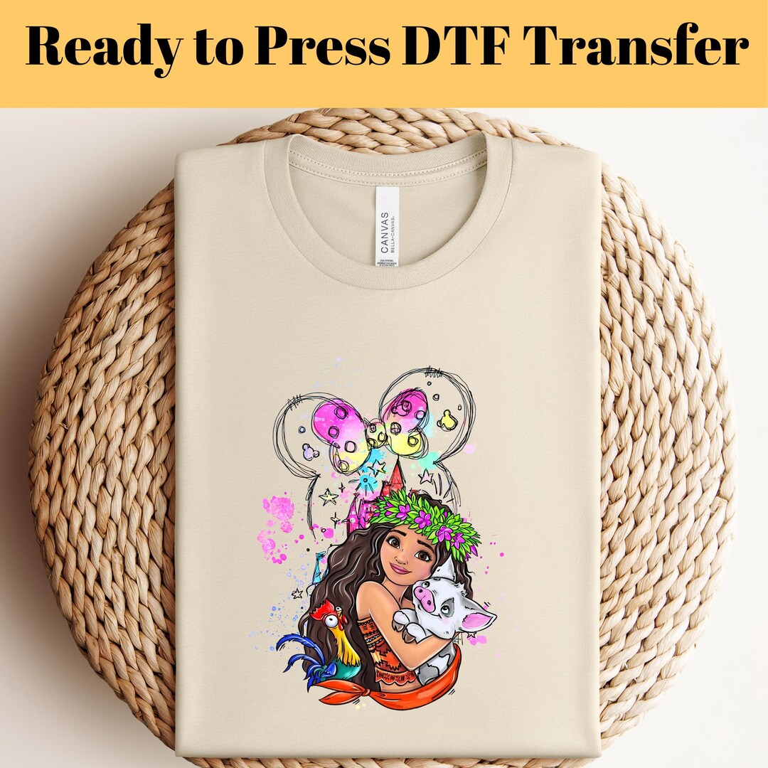 Watercolor Disney Moana Dtf, Disney Minnie Bow Coquette Ready to Press ...