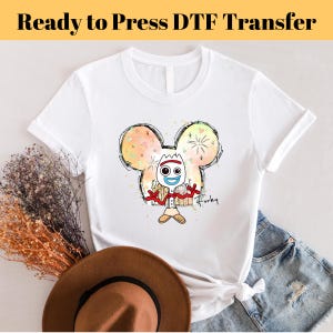 Disney Forky dtf, Toy Story Forky, Disney Castle Watercolor, Disney Matching, Toy Story Matching, Mickey Ears Themed, Pronto para impressão, Presente