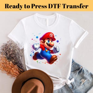 Super Cartoon DTF Transfer, Watercolor Movie DTF Transfers Ready to Press for Apparel, Videogame Character Heat Press T-shirts for Kids, DTF