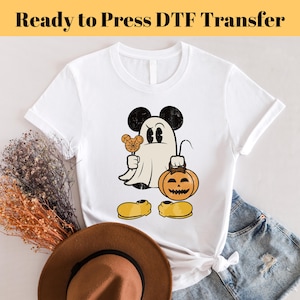 Halloween Micky DTF Transfer, Halloween bereit zum Pressen, Disney Halloween DTF Transfer, Disney World, Halloween Micky, Happy Pumpkin