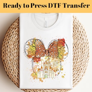 Disney Castle Dtf Transfers, Disney Castle Ready To Press, Disney Watercolor Castle Heat Press, Disney Minnie Castle Iron On Transfer