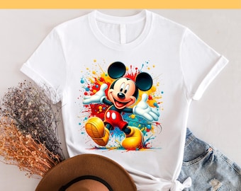 Watercolor Splash Mickey Mouse DTF, Mickey dtf, Disney DTF Transfer, Disney Transfer, Ready to Press, Mickey DTF Transfers, Disney Shirts