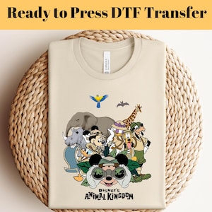 Disney Animal Kingdom DTF Transfer, Mickey And Friends Safari Gear Ready To Press, Disney Animal Kingdom Safari Adventure T-shirt Design DTF