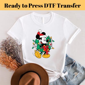 Minnie And Mickey Merry Christmas DTF Transfer, Disney Merry Christmas Ready To Press, Christmas Heat Transfer, High Quality, DTF Gang Sheet