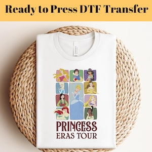 Prinzessin Eras Tour DTF Transfer, Disney Princess Tour T-Shirt, Disney Princess Charaktere DTF, Disney Girl Trip Shirt, Disneyland Shirt, DTF