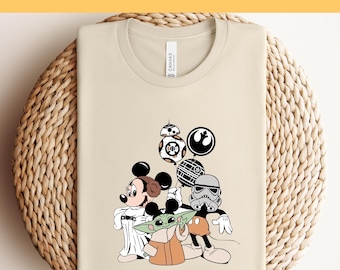 Musse Pigg Star Wars DTF-överföring: Disneyland Heat Press-design