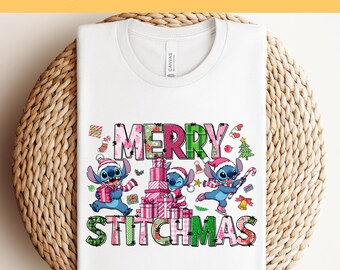 Retro Merry Stitchmas DTF, Stitch Christmas DTF, Disney Christmas Shirt, Christmas Ready to Press, Christmas Gift, Disneyland Christmas Dtf