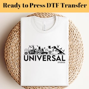 Universal Studios DTF, Gotowe do Prasowania, Transfer Disneya, Transfer DTF Prasą Cieplną, Wydruk Wakacyjny Disneya, Specjalny DTF Rodzinny, Transfer Do Prasowania
