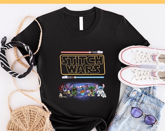 Stitch Wars DTF, listo para imprimir, Lilo y Stitch DTF, Disney Stitch Sketch dtf, Disney Stitch dtf, Ohana dtf, camiseta de Disneyland con globo de Stitch