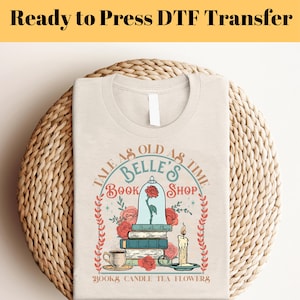 Belle&#39;s Book Shop DTF Transfer: Beauty and the Beast Print