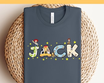 Disney Toy Story Character Custom Name DTF,Disney Toy Story Gift DTF,Woody Buzz Jessie Rex DTF,Disney Toy Story Family Shirt,Toy Story Shirt