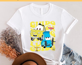 Trasferimento DTF Disney Cars, Guido dtf, Sally dtf Think Fast Cars pronto per la stampa, stampa DTF a colori Disneyworld, stampa a caldo DTF, regalo Disney