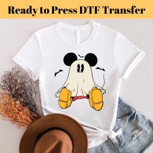 Disney Mickey Ghost Halloween DTF, Mickey Halloween Ready To Press, Mickey Mouse DTF Transfer, Disney Shirt, Mickey Mouse Halloween dtf