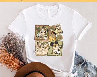 Transferencia DTF retro de Disney Animal Kingdom, Mickey Safari listo para presionar, impresión DTF de Disneyworld, DTF de prensa de calor de Disneyland, Dtf de cáscara fría