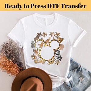Mickey And Friends Animal Safari DTF Transfer, Disney Ready To Press, Disney Cruise Transfer, Disney Castle DTF, Disney Safari Heat Transfer