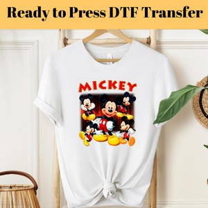Mickey Mouse DTF, Mickey Mouse Heat Transfer, Disneyworld DTF Transfer, Disneyland Ready to Press, Mickey DTF Transfers, Disney Gifts