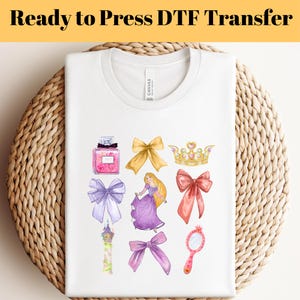 Disney Princess Rapunzel Coquette Bows Dtf, Ready to Press Dtf, Princesses Coquette Bow Dtf, Disneyland Bow Dtf, Family Trip Coquette Dtf