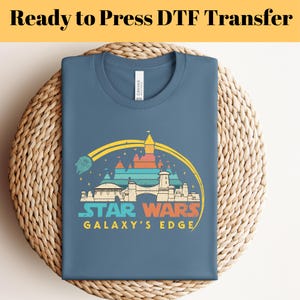 Disney Star Wars DTF Transfer, Galaxy&#39;s Edge Ready To Press, Disneyworld Full Color DTF Print, Disneyland Heat Press DTF, Disney Shirts