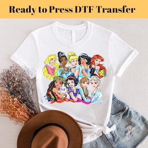 Disney Princesses Ready to Press DTF, Disney Transfer Print, Heat Press DTF Transfer, Disney Ready to Press DTF, Disney Princesses Print