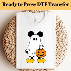 Disney Halloween Mickey Ghost DTF, Mickey Halloween Ready To Press, Mickey Mouse DTF Transfer, Disney Shirt, Mickey Mouse Halloween dtf