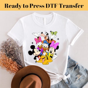 Mickey And Friends, Disney Transfers, Ready to Press, Personalized DTF Transfers, Disney Gifts, High Quality, Heat Press DTF Transfers