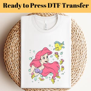 Disney Little Mermaid DTF, Ariel Dtf, Disney Princess Dtf,  Dtf Ready to Princess DTF Transfers, Disney, Watercolor Princess, Heat Press DTF