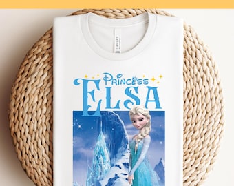 Disney Princess Elsa DTF, Frozen Castle Artwork, Ready to Press, Heat Press Transfer, Kids Shirt Print, Winter Princess DTF, Disney Trip Dtf
