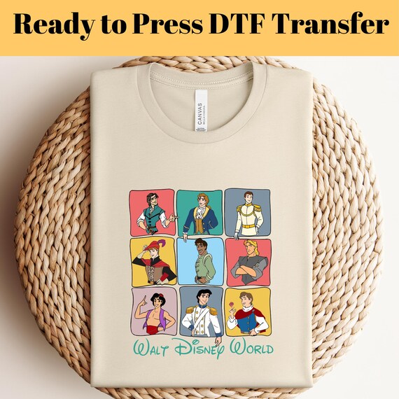 Disney Prince DTF, Ready to Press, Disney Family Trip DTF, Disney