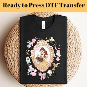 Tale As Old As Time DTF, Princess Coquette DTF, Ready to Press DTF, Beauty And Beast Dtf, Belle&#39;s Book Shop, Disney Rose Dtf, Disney Shirts
