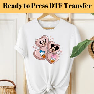 Disney Mickey And Minnie Valentine DTF, Ready To Press, Mickey AndFriends Valentine Dtf, Valentine&#39;s Day Dtf, Love Minnie Dtf, Disney Shirts
