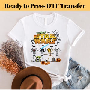 Star Wars Halloween DTF, Starwars Skeleton Ready For Press, Star Wars Characters DTF, Spooky Season Heat Press DTF Transfers, halloween gift