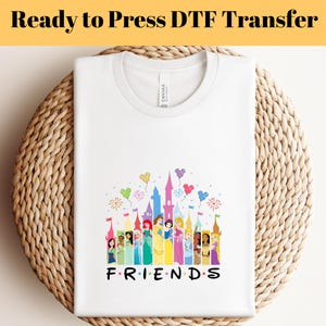 Watercolor Disney Princess Castle DTF, Disney Princess Friends Ready For Press, Magical Fairytale Disney Princesses Gang Sheet, Disney Trip