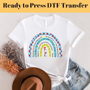DTF Transfer | Dr Seuss oh the places you will go - glitter effect | - Dtf Transfer, Dtf Print, Heat Transfer, ready to press, dr seuss day