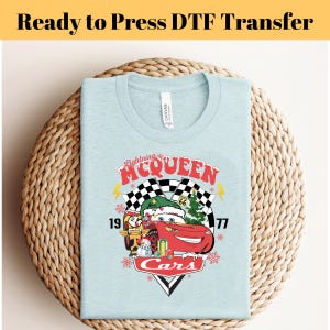 Disney Christmas, DTF Transfer, Heat Transfer, Ready to Press, Disney Cars McQueen Mater, Merry Christmas, Happy Christmas, Happy New Year,
