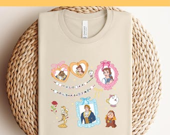 Tale As Old As Time DTF, Princess Coquette DTF, Ready to Press DTF, Beauty And Beast DTF, Belle's Book Shop, Disney Rose DTF, Disney-shirts