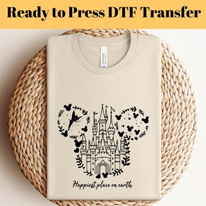 Happiest Place On Earth DTF, Disney Ready To Press, Mickey Mouse Heat Transfer, Most Magical Place DTF, Disneyland DTF Transfer, Disney Trip