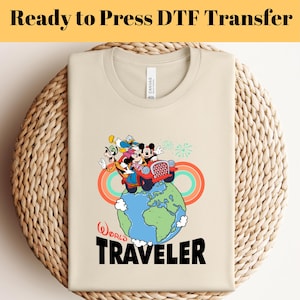 Disney Epcot World Traveler DTF, Ready To Press, Disney World Adventure Dtf, Hello World Dtf, Disney World Heat Press, Disney Trip DTF