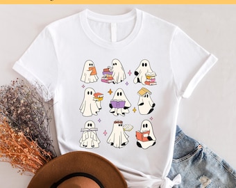 Halloween Ghost Books DTF Transfers,Ready to press, Ready For Press Heat Transfers,gift for Halloween,Back to school ghost dtf,Heat transfer