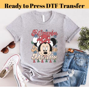 Minnie Christmas Character Heads Dtf, Heat Press, Disney Christmas Transfers, New Year Dtf, Happy Christmas Dtf, Disney Dtf Ready to Press
