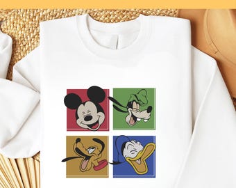 Retro Mickey and Friends DTF, Mickey Minnie DTF, retro Disney-reisshirt, geruite Mickey DTF, Disney Family Vacation DTF, klaar om te drukken