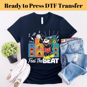 Mickey And Friends, Disney Transfers, Ready to Press, Personalized DTF Transfers, Disney Gifts, High Quality, Heat Press DTF Transfers