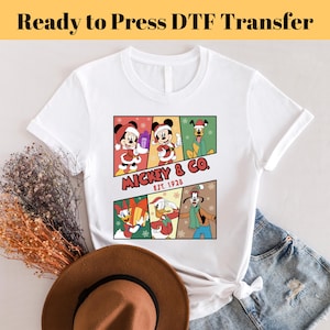 Disney Mickey Mouse Christmas DTF Transfer, Ready to Press, Personalized DTF Transfers, Heat Press DTF Transfer ,Disney gift christmas,dtf
