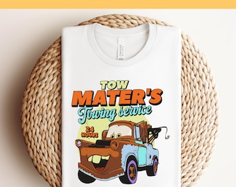 Disney Cars Tow Mater DTF Transfer, Disney Cars DTF, Radiator Springs dtf, WDW Cars Land Piston Cup shirts, Disney Trip Dtf, Disney Shirts
