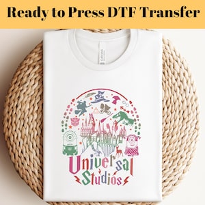 Universal Studios DTF, Gotowe do Prasowania, Transfer Disneya, Transfer DTF Prasą Cieplną, Wydruk Wakacyjny Disneya, Specjalny DTF Rodzinny, Transfer Do Prasowania